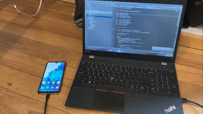 Creator's laptop with some nice code