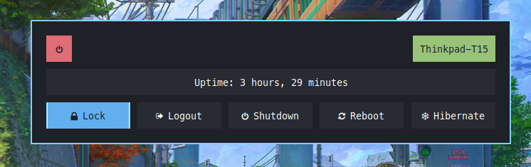 Rofi powermenu used for logging out