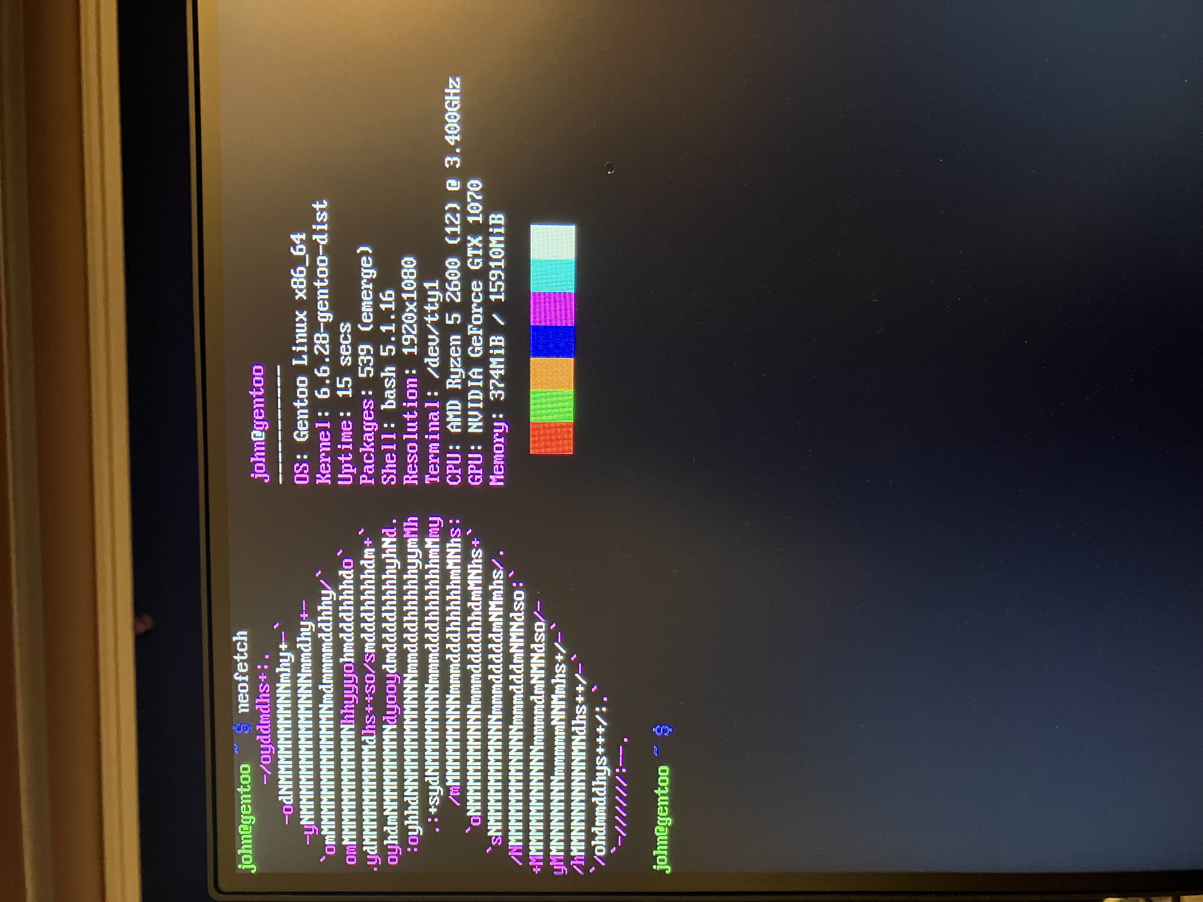 Base Gentoo install